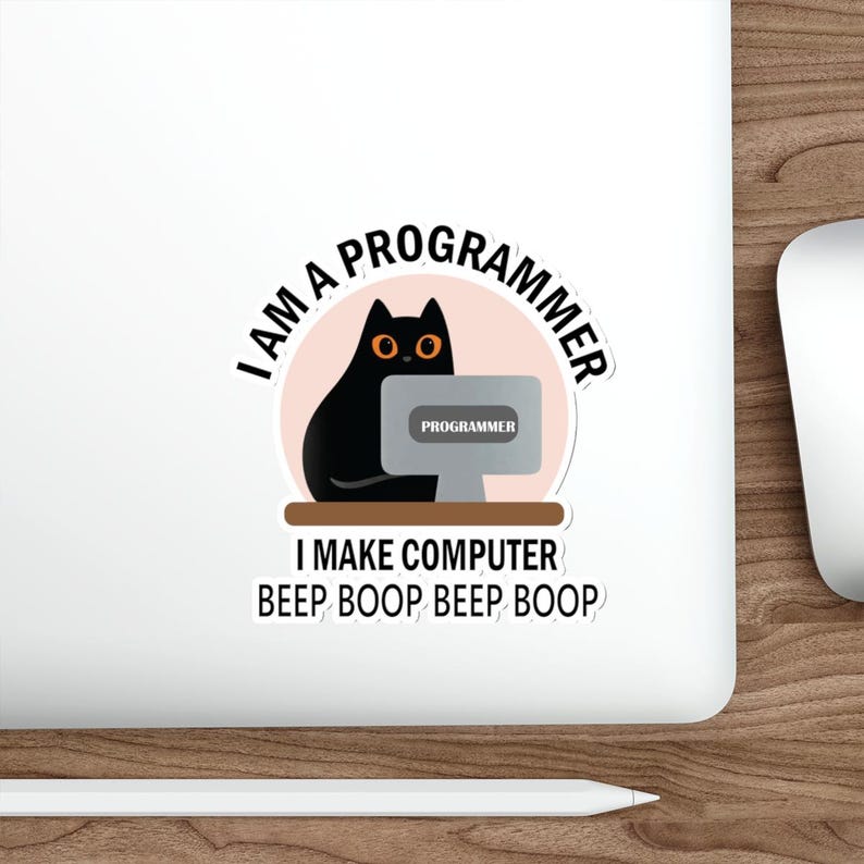 Programmer & Software Engineer Waterproof Die-Cut Sticker | Funny Coding Decal for Developers Laptop, Water Bottle, NoteBook,Car,Phone cases 6" × 6"