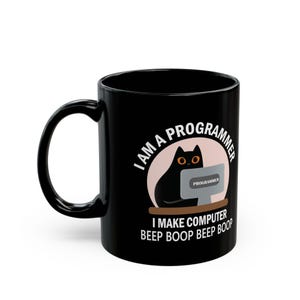 Software-ingenieur programmeur koffiemok | Cadeau voor programmeurs, programmeurs en ingenieurs van kattenliefhebbers bij afstuderen, verjaardagsbeker | Cremaic 11,15oz afbeelding 14