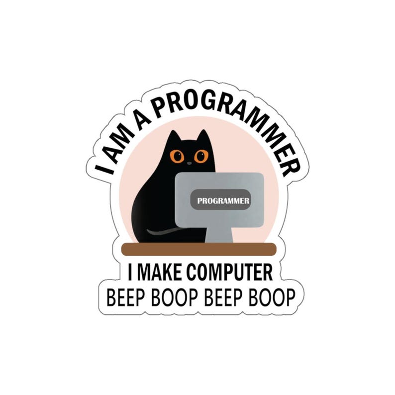 Programmer & Software Engineer Waterproof Die-Cut Sticker | Funny Coding Decal for Developers Laptop, Water Bottle, NoteBook,Car,Phone cases image 6