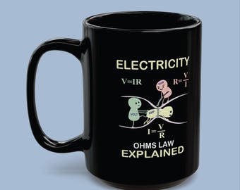 unique Funny ohms law Coffee Mug Gift for Electrical Electronics Engineers,Electrician & Lineman Mug Gift-Engineering Students Coffee Cup