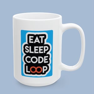 Mug pour développeur logiciel, design programmeur/codeur, céramique 325 ml (11 oz) ou 445 ml (15 oz).