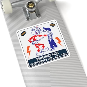 Reddy Kilowatt Sticker: Electricity Humor, Electrician Toolbox Decal