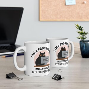 Software-ingenieur programmeur koffiemok | Cadeau voor programmeurs, programmeurs en ingenieurs van kattenliefhebbers bij afstuderen, verjaardagsbeker | Cremaic 11,15oz afbeelding 13