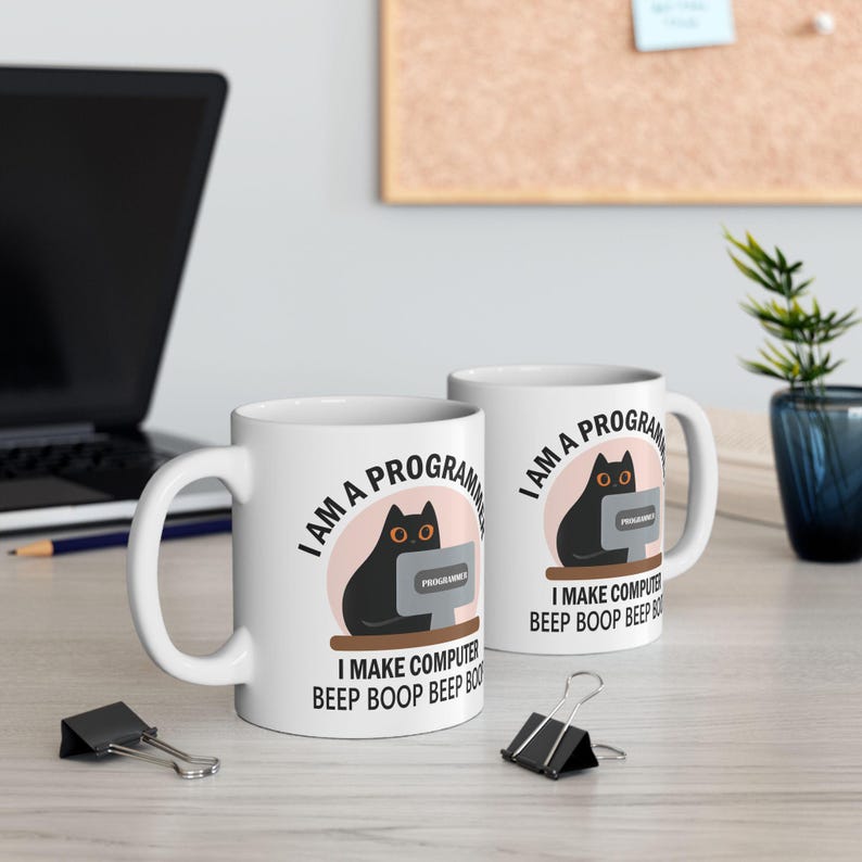 Software-ingenieur programmeur koffiemok | Cadeau voor programmeurs, programmeurs en ingenieurs van kattenliefhebbers bij afstuderen, verjaardagsbeker | Cremaic 11,15oz afbeelding 13
