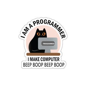 Programmer & Software Engineer Waterproof Die-Cut Sticker | Funny Coding Decal for Developers Laptop, Water Bottle, NoteBook,Car,Phone cases image 4