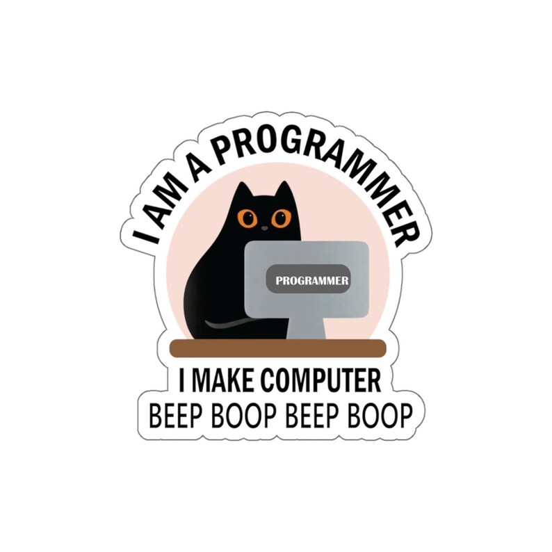 Programmer & Software Engineer Waterproof Die-Cut Sticker | Funny Coding Decal for Developers Laptop, Water Bottle, NoteBook,Car,Phone cases image 4