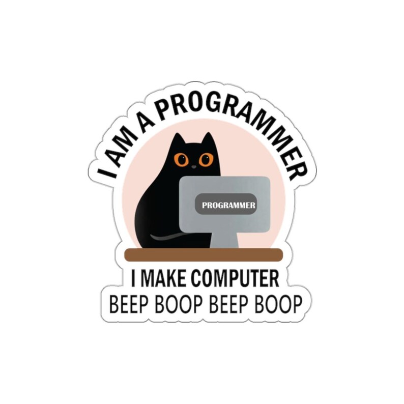 Programmer & Software Engineer Waterproof Die-Cut Sticker | Funny Coding Decal for Developers Laptop, Water Bottle, NoteBook,Car,Phone cases image 2