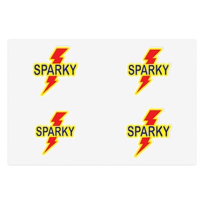 Sparky Lightning Bolt Sticker Sheets,Sticker Pack for Electrician,Sparky,Lineman and Electrical Worker Hard Hat sticker,Bottle Sticker