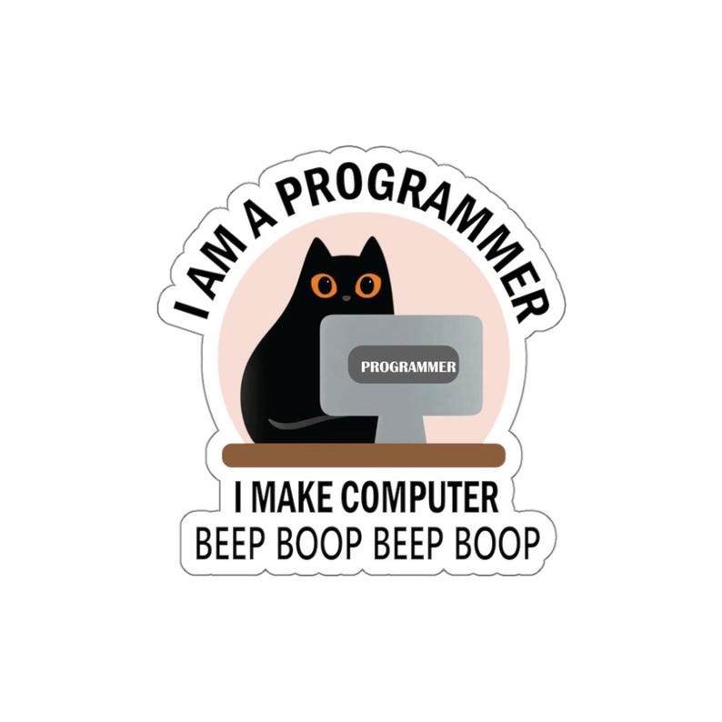 Programmer & Software Engineer Waterproof Die-Cut Sticker | Funny Coding Decal for Developers Laptop, Water Bottle, NoteBook,Car,Phone cases image 3