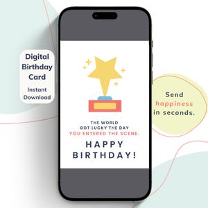 Digital Birthday Card Funny Ecard for Sister No Print Mobile JPEG Instant Download