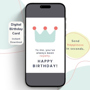 Cartão de aniversário engraçado digital para parceiro sem impressão para celular download instantâneo JPEG
