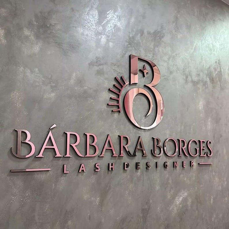 Custom 3D Metal Salon Sign, Gold Mirror Letters, Metal Letters, Wall Logo Sign, Office wall signage, Laser Cut Metal Sign, Metal Logo Sign image 7
