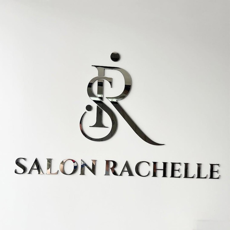 Custom 3D Metal Salon Sign, Gold Mirror Letters, Metal Letters, Wall Logo Sign, Office wall signage, Laser Cut Metal Sign, Metal Logo Sign image 12