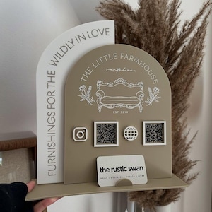 Acryl QR-Code-Zeichen, benutzerdefinierte Zahlung Scan-Anzeige, Geschäft Kasse Plakette, Social Media Tischständer, Salon Thekenschild, Logo Scan Boards