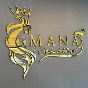 3D Mirror Gold Metal Letters, Custom Metal Sign, Office Wall Sign, Custom Signage, Business Sign, Professional Lobby Sign, Office Wall Decor