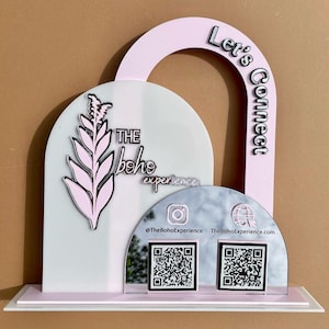 Acrylic QR Code Sign, Custom Payment Scan Display, Business Checkout Plaque, Social Media Table Stand, Salon Counter Sign, Logo Scan Boards