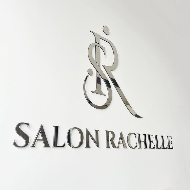 Custom 3D Metal Salon Sign, Gold Mirror Letters, Metal Letters, Wall Logo Sign, Office wall signage, Laser Cut Metal Sign, Metal Logo Sign image 6