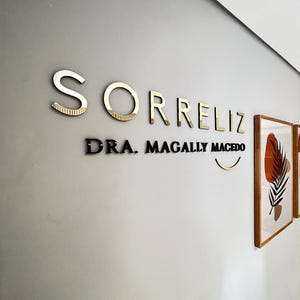 Custom 3D Metal Salon Sign, Gold Mirror Letters, Metal Letters, Wall Logo Sign, Office wall signage, Laser Cut Metal Sign, Metal Logo Sign image 9