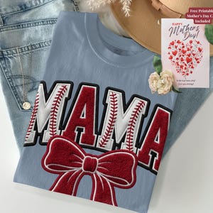 Baseball Mama Chenille Patch Shirt, Game Day Sports Mom Apparel