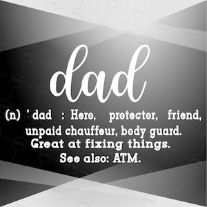 Definição de pai SVG, Pai engraçado SVG, Dia dos Pais SVG, Família SVG, Download digital instantâneo