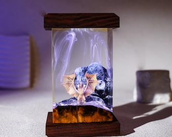Cha.ri.zard Resin Lamp | Handmade Po/ké/mon Dio/rama | Dragon Fire Light | Christmas Gift Idea for Kids | Ideal Home Decor