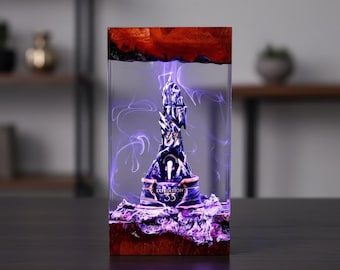 Alien Monolith Resin Lamp, Cosmic Sci-Fi Artifact LED Night Light, Minimalist Space Desk Decor, Unique Futuristic Gift