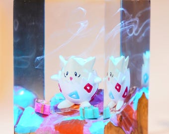 T.o.ge.pi Resin Lamp: Handmade Po.ké.mon Dior.ama Night Light | Cute Anime Room Decor | Gift for Collectors & Gamers