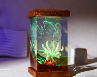 N.i.ne.tales Po.ké.mon Resin Lamp: Handmade Anime D.i.o.rama Light | Fantasy Room Decor | Gamer Gift Night Light