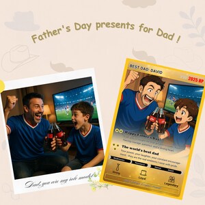 Carte Poke personnalisée pour la fête des pères, cadeau personnalisé pour papa, père de famille, cadeaux personnalisés pour la fête des pères - et cadeau - cadeaux pour papa