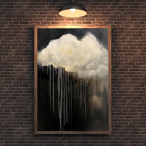 Gothic Cloud Oil Painting, Moody Dark Academia Art Print, Abstract Cloud Wall Art, Vintage Cottagecore Decor, Printable Gothic Art