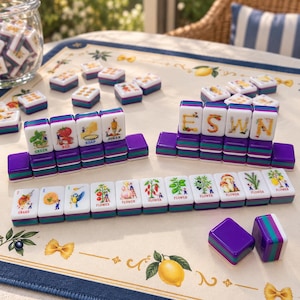 Italiensk pasta amerikansk mahjong-set, UV-tryckta akrylplattor
