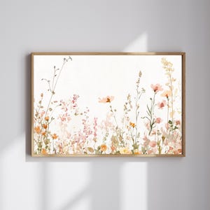 Watercolor Wildflower Meadow Print: Soft Pastel Cottagecore Wall Art (Digital Download)