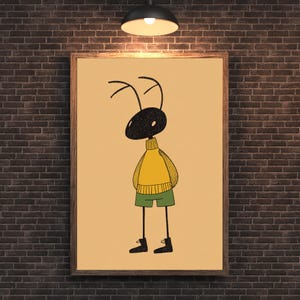 Ant Wall Art Printable, Cute Bug Poster, Insect Nursery Print, Bug Room Decor, Digital Download