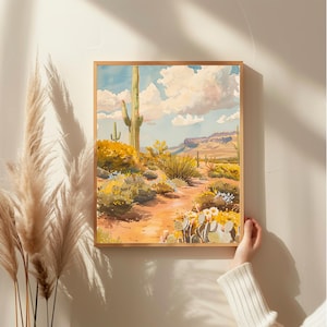 Texas Desert Landscape Print: Vintage Southwestern Wall Art (Digital Download)