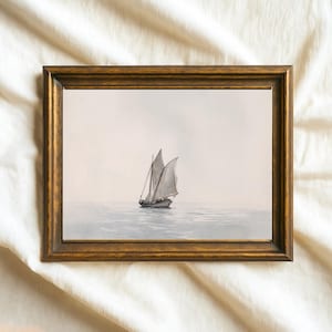 Vintage Segelboot Druck: Maritime Landschaft (Digitaler Download)