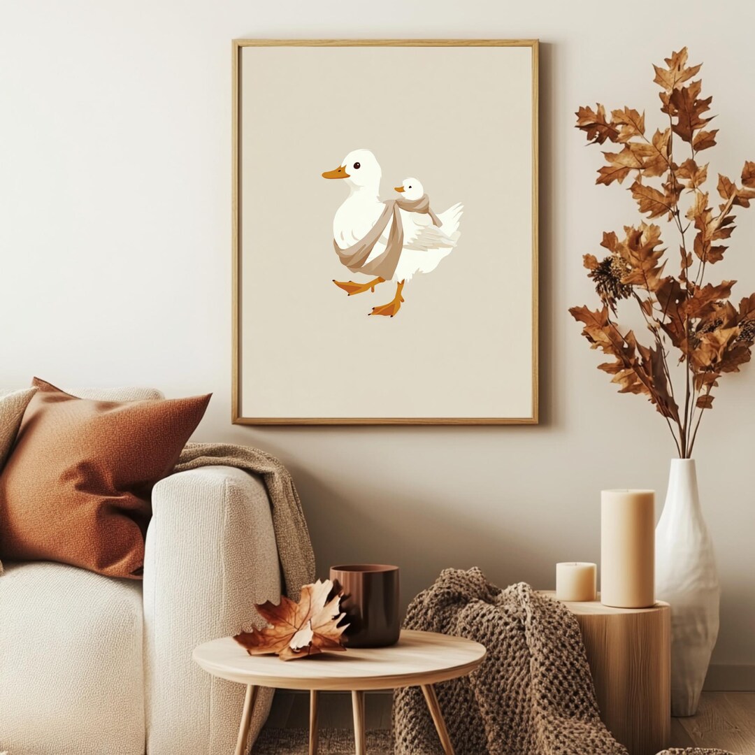 Mother Duck and Baby Wall Art Printable | Farm Animal Nursery Decor ...