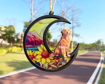 Custom Dog Memorial Suncatcher,Dog Memorial Gift, Loss of Dog Sympathy Gift,Pet Memorial Suncatcher,Dog Remembrance Gift,Pet Loss Gifts