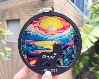 Regalo personalizado de condolencias por la pérdida de un perro, atrapasol conmemorativo personalizado para perros, regalo conmemorativo para mascotas, regalo por la pérdida de un perro, regalo en memoria de un perro