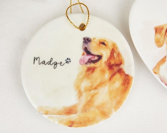 Enfeite personalizado com foto em aquarela do seu animal de estimação, lembrança personalizada com retrato do seu pet, presente para amantes de cães, presente para mães de gatos, presente para quem perdeu um pet, presente em memória de um cachorro.