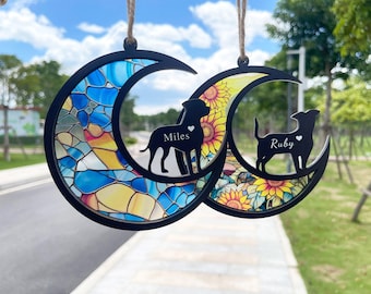 Personalized Loss Of Dog Sympathy Suncatcher, Dog Memorial Gift, Pet Memorial Suncatcher, Dog Remembrance Gift, Loss of Dog Gift