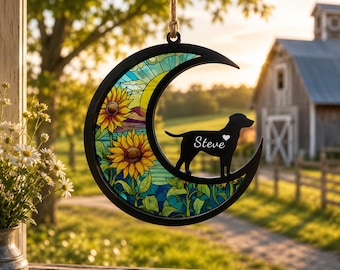 Custom Dog Memorial Suncatcher, Personalized Dog Loss Sympathy Gift, Pet Memorial Gift, Loss of Dog Gift, Dog Remembrance Gift