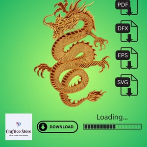 Multilayer Dragon SVG Vector: Laser Cut Files for Wall Decor (Digital Download