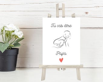 Carte annonce grossesse, carte annonce futur papa, carte annonce papa, annonce grossesse, annonce futur papa, annonce papa, à imprimer