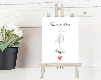 Carte annonce grossesse, carte annonce futur papa, carte annonce papa, annonce grossesse, annonce futur papa, annonce papa, à imprimer