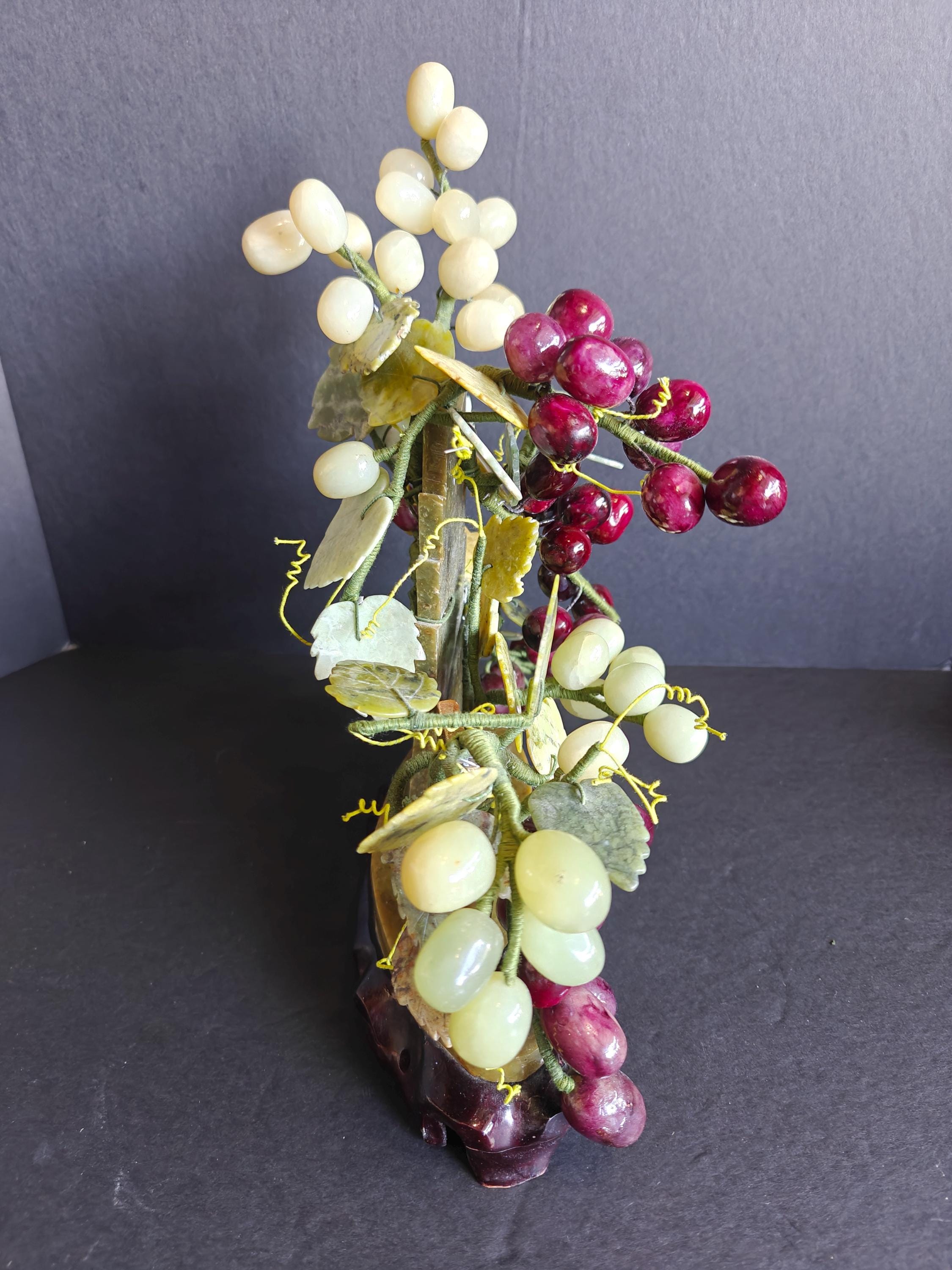 Vintage Rare Stone Jade and Alabaster Grape Tree - Etsy