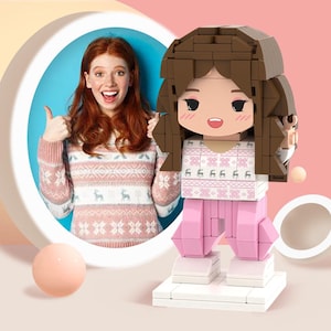 Personalized Mini Block Figure Full Body Customizable Toy Custom Mini Brick Person Personalized Toy Figure Gift Cute Doll Birthday Keepsake