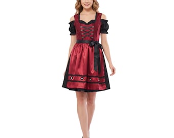 Handmade Dirndl Dress with Blouse & Apron | Custom Oktoberfest Outfit