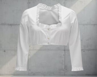 Women's white dirndl blouse / authentic cultural quality clothing / Oktoberfest / traditional blouse