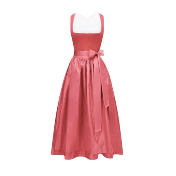 pink oktoberfest dress women's dirndl dresses Traditional German Oktoberfest 3 Piece Black Dirndl Dress Set with Pink Apron and Traditional White Crop Top Blouse