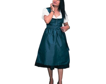 Handmade Silk Dirndl Dress: Bavarian Wedding Outfit w/ Free Blouse